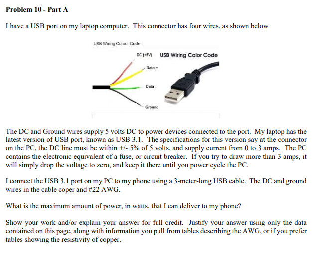 kondensator Smil interval Problem 10 - Part A I have a USB port on my laptop | Chegg.com