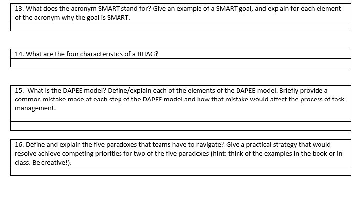 Solved 13. What does the acronym SMART stand for? Give an | Chegg.com