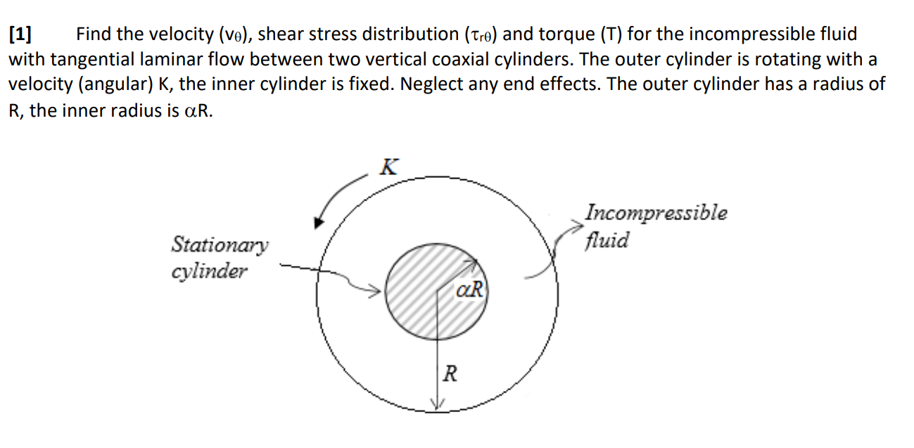 Solved 1 Find The Velocity Ve Shear Stress Distribution