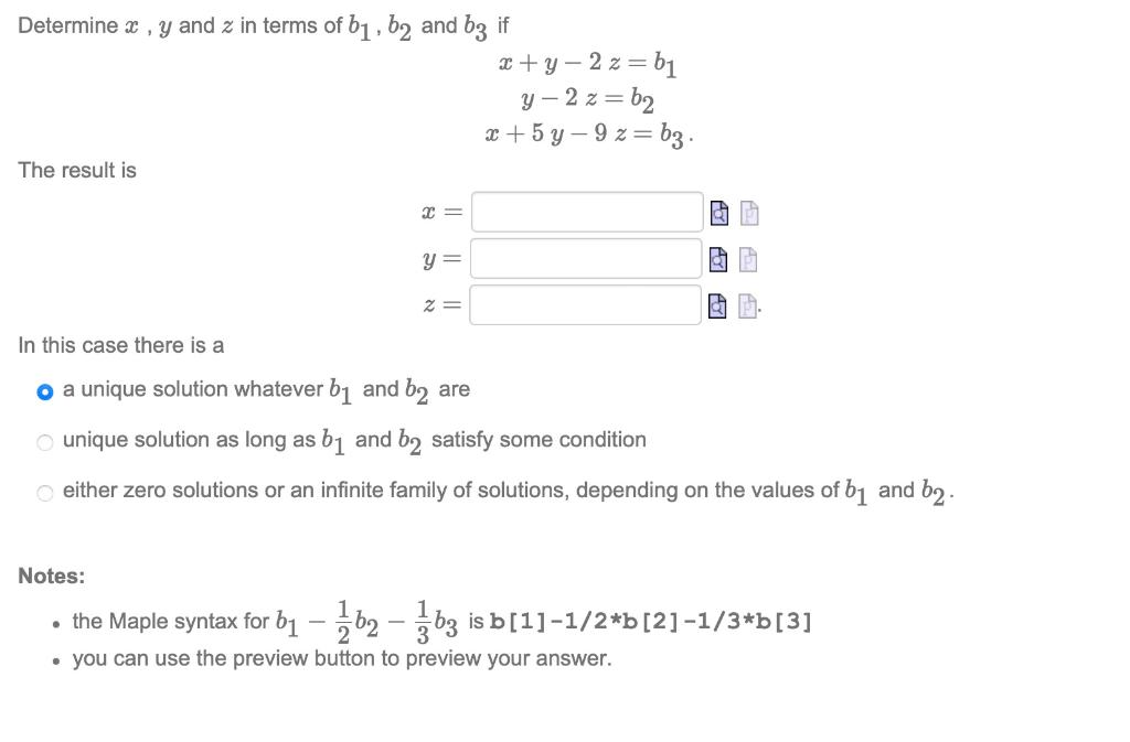 Solved Determine X , Y And 2 In Terms Of B1,b2 And B3 If | Chegg.com