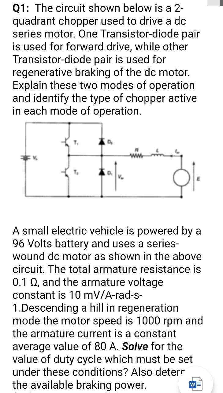 Regenerative Braking Of Dc Motor Using Chopper