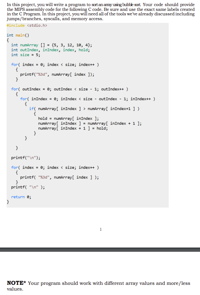 Solved In this project, you will write a program to sort an | Chegg.com