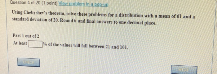 Solved Question 4 of 20 (1 point) View problem in a pop-up | Chegg.com