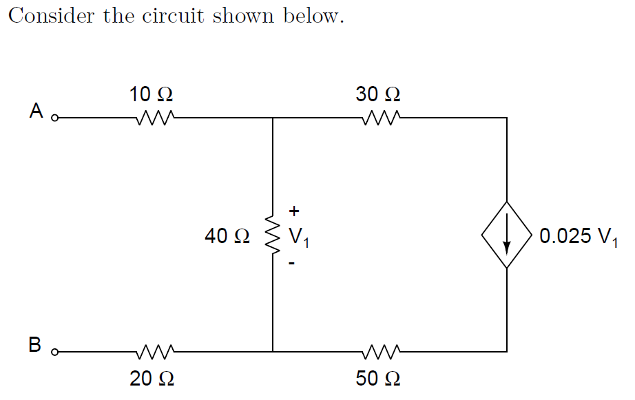 Solved Consider the circuit shown below.Draw the Thévenin | Chegg.com