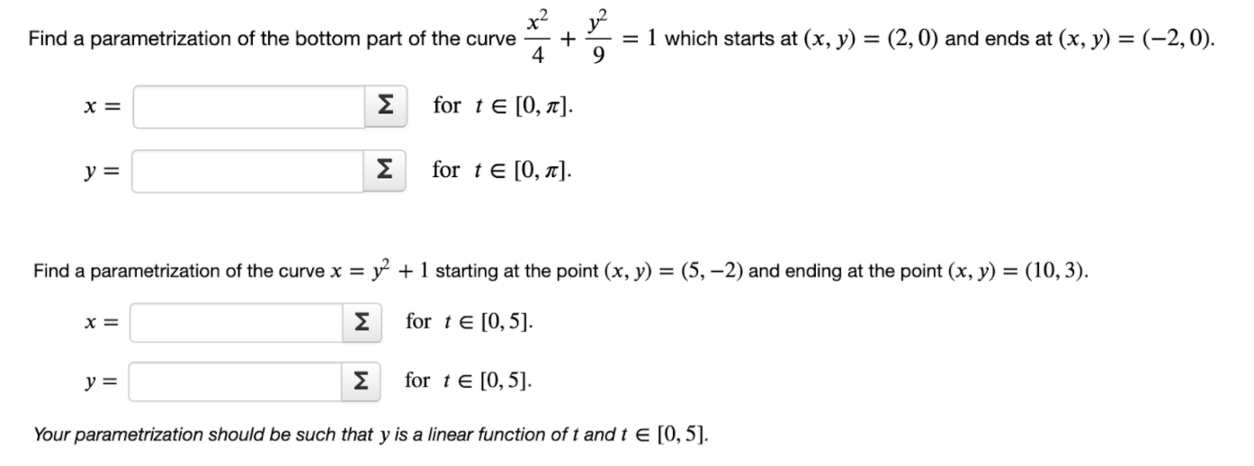 Solved Find A Parametrization Of The Bottom Part Of The | Chegg.com