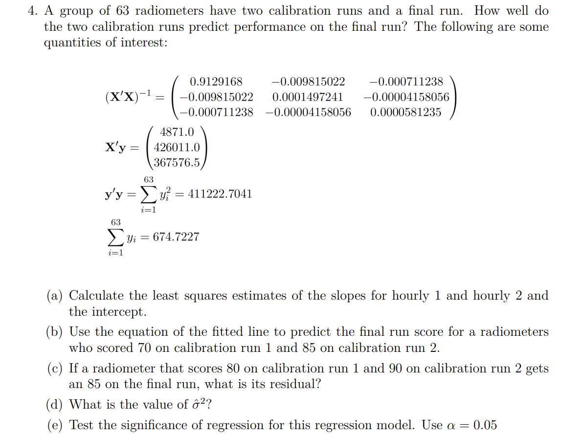 4. A group of 63 radiometers have two calibration | Chegg.com
