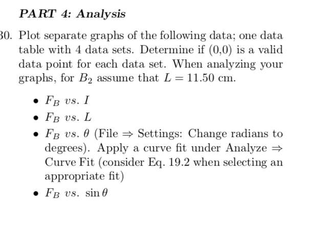 . In this experiment you will plot four sets of data | Chegg.com