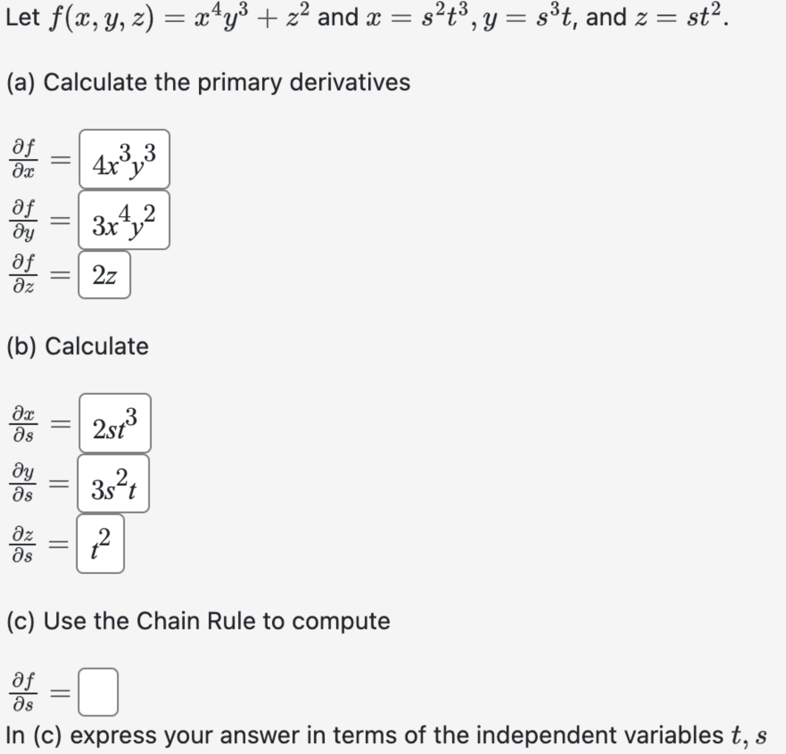 Solved Let Fxyzx4y3z2 And Xs2t3ys3t And Zst2 A 5595