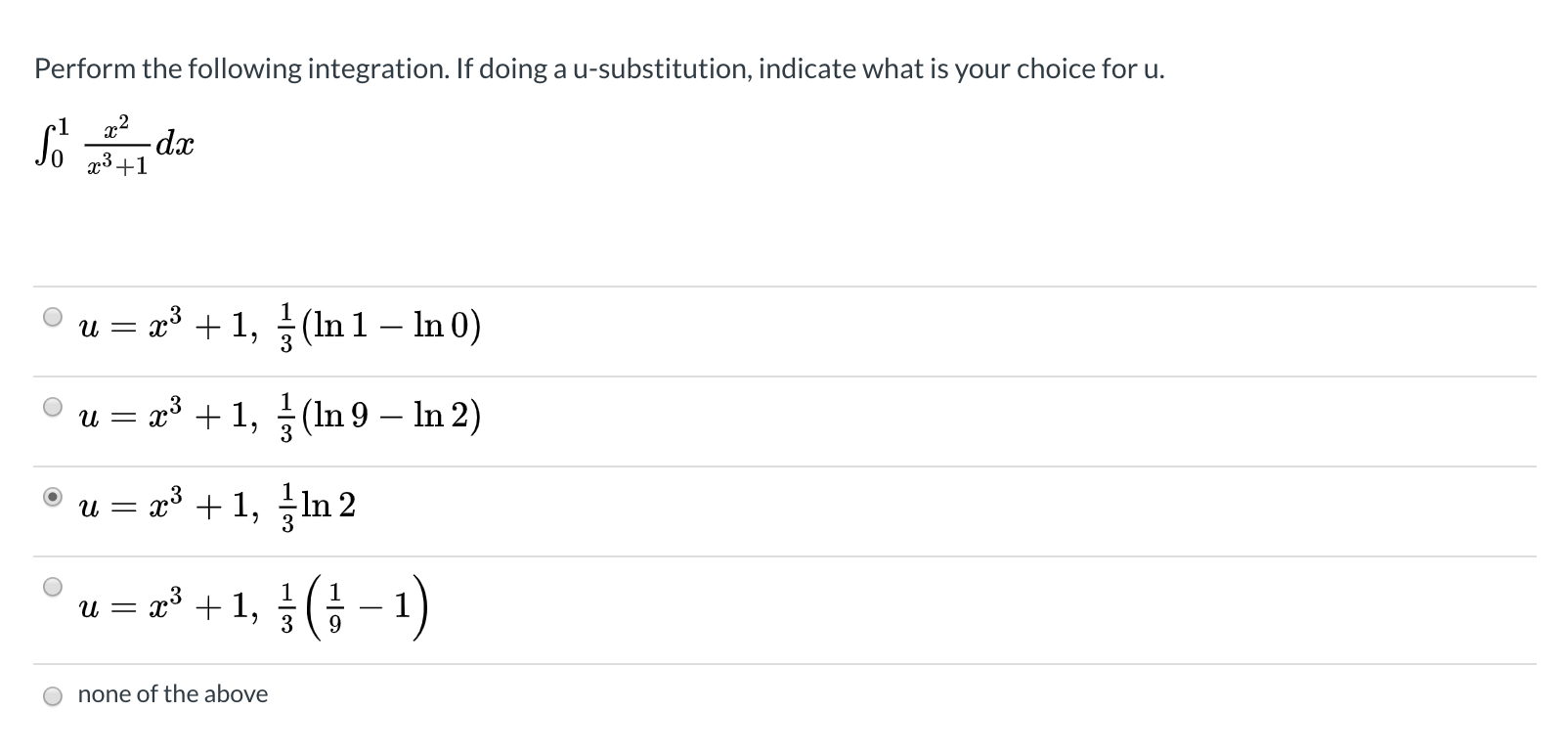 Solved Perform the following integration. If doing a | Chegg.com