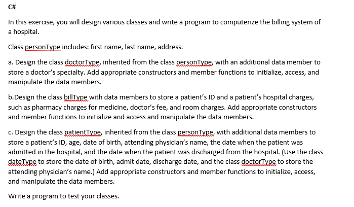 Solved In this exercise, you will design various classes and | Chegg.com