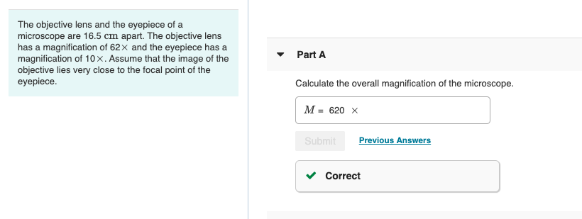 Solved The objective lens and the eyepiece of a microscope | Chegg.com