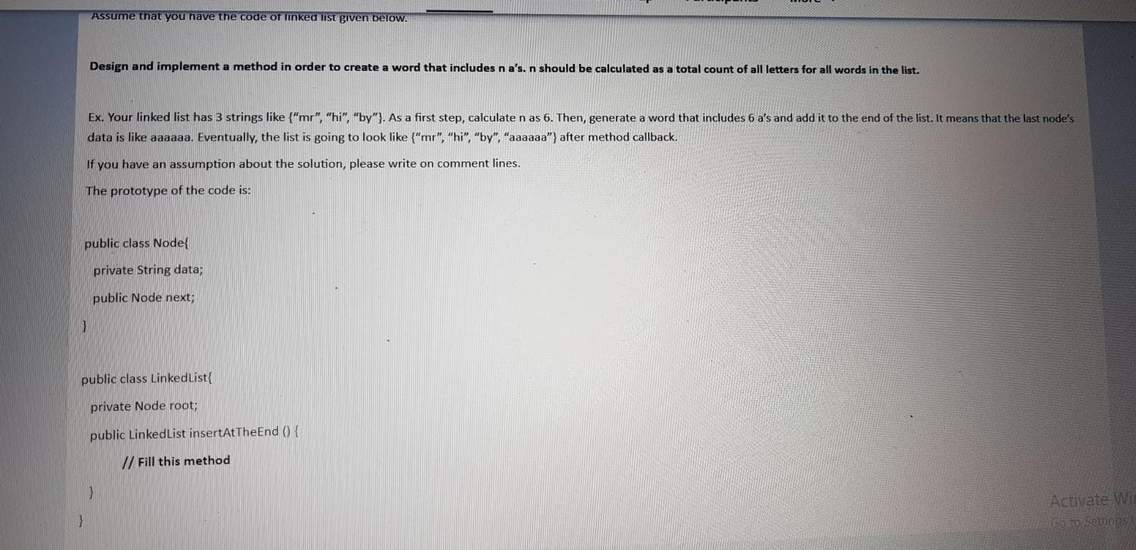 Solved Assume that you have the code or linked list given | Chegg.com