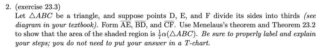 Solved D E 2. (exercise 23.3) Let AABC be a triangle, and | Chegg.com
