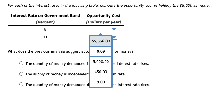 solved-1-the-opportunity-cost-of-holding-money-suppose-chegg