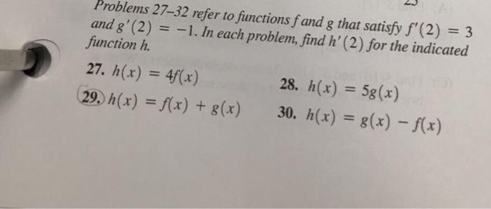Solved Problems 27-32 refer to functions f and g that | Chegg.com