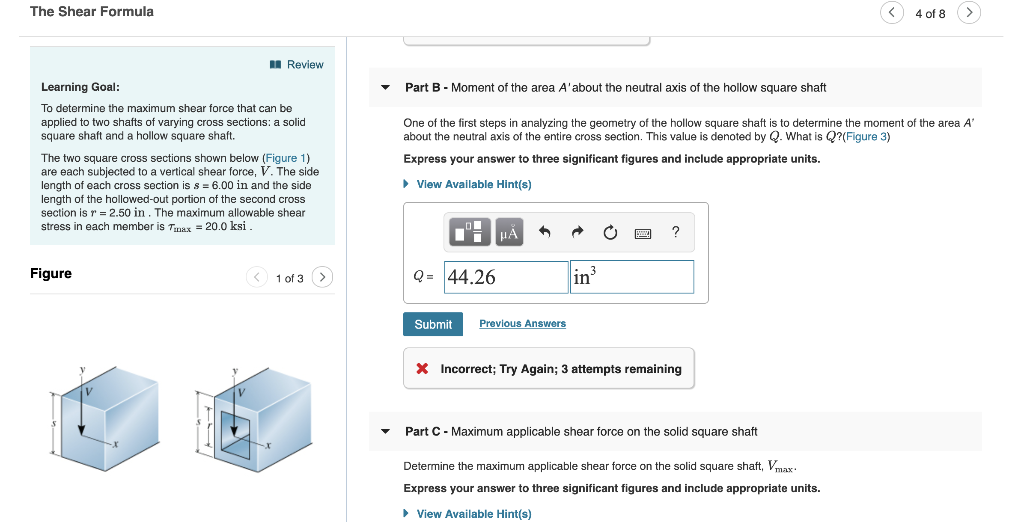 Solved The Two Square Cross Sections Shown Below Are Each | Chegg.com