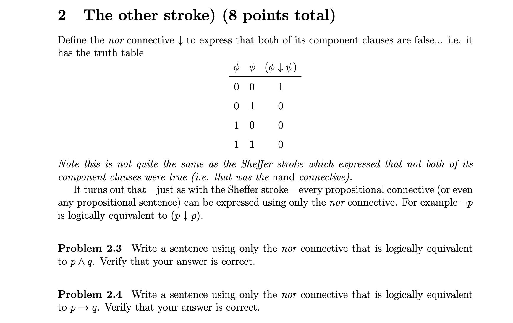 Solved 2 The other stroke) (8 points total) Define the nor | Chegg.com