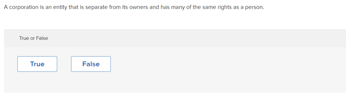 Solved A Corporation Is An Entity That Is Separate From Its | Chegg.com