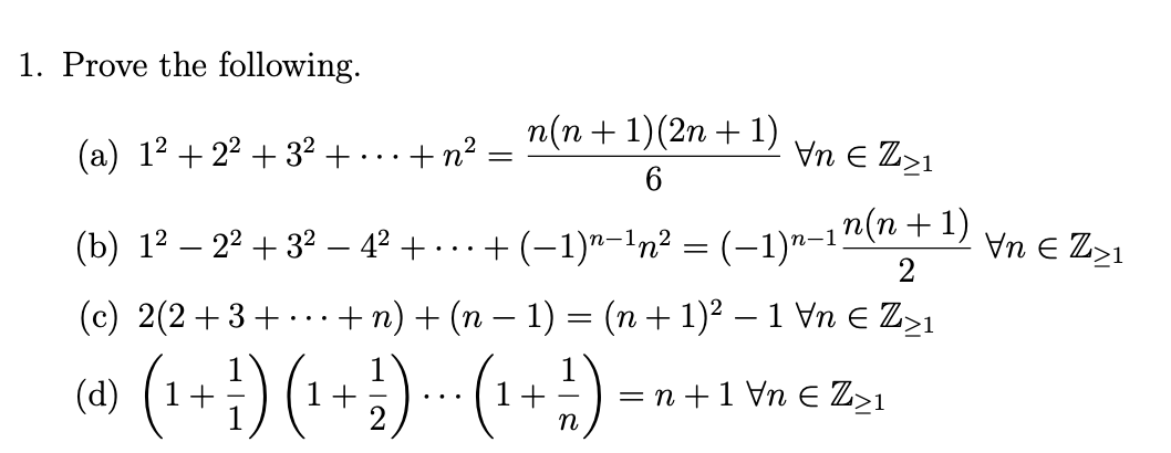 Solved 1. Prove The Following. (a) | Chegg.com