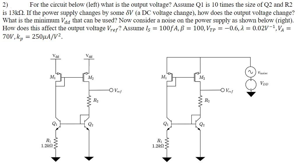 2) For the circuit below (left) what is the output | Chegg.com