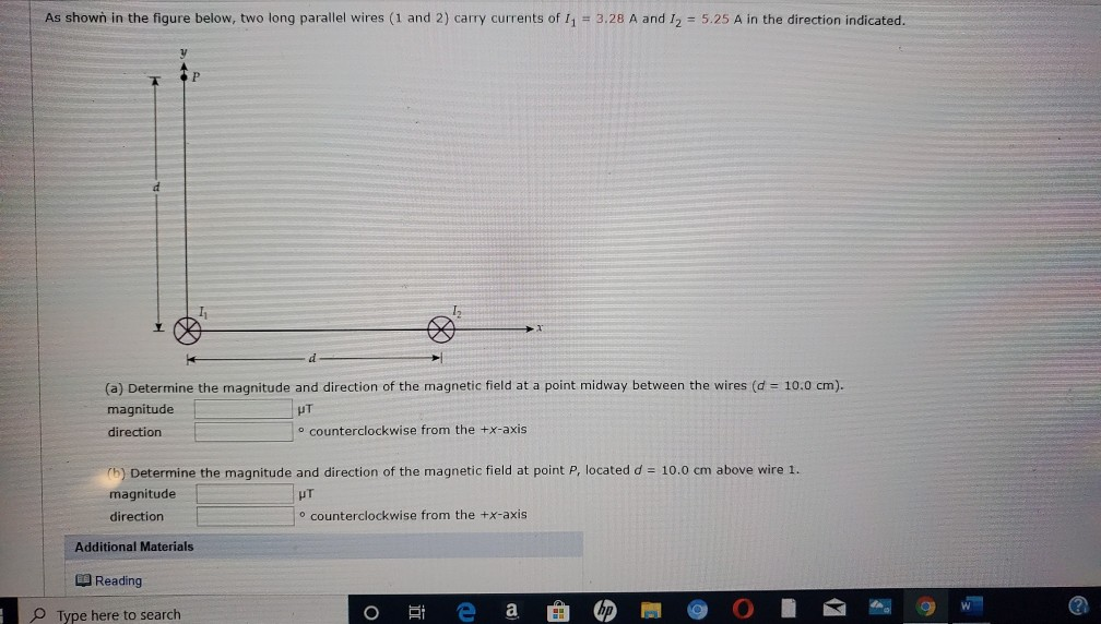Solved As shown in the figure below, two long parallel wires | Chegg.com
