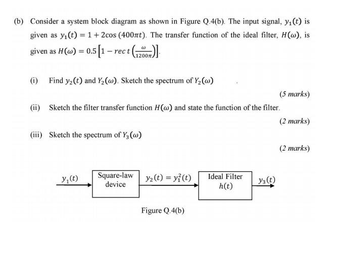 Solved (6) Consider a system block diagram as shown in | Chegg.com