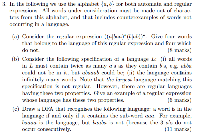 Solved In The Following We Use The Alphabet {a,b} ﻿for Both | Chegg.com