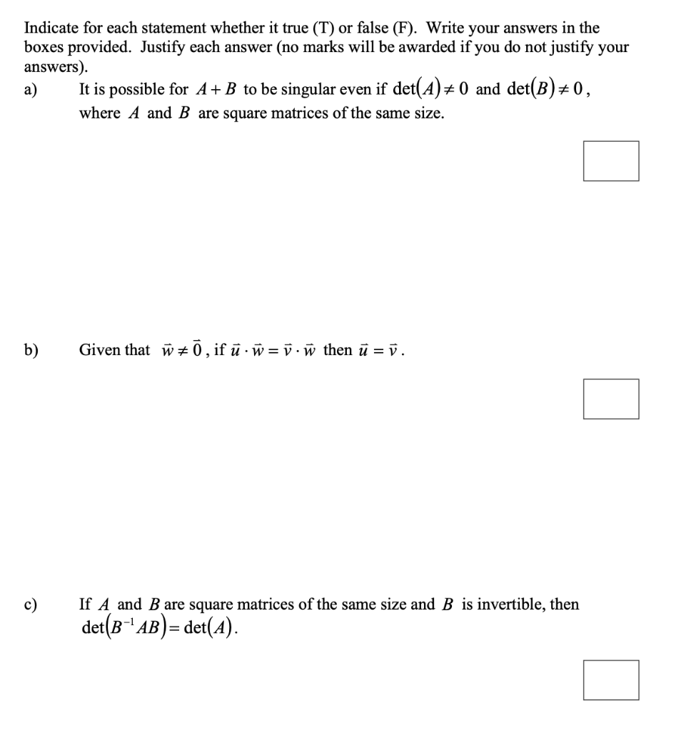 Solved Indicate for each statement whether it true (T) or | Chegg.com