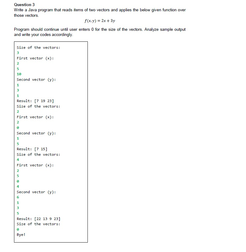Solved Question 3 Write a Java program that reads items of | Chegg.com
