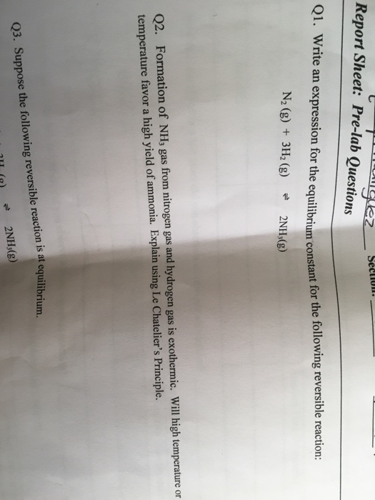 Solved Report Sheet: Pre-lab Questions Q1. Write an | Chegg.com