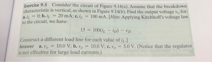 Solved Exercise 9.5 Consider The Circuit Of Figure 9.14(a). | Chegg.com