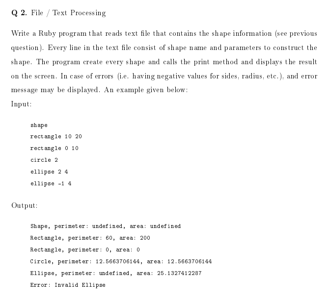 Solved Q 2. File / Text Processing Write A Ruby Program That | Chegg.Com