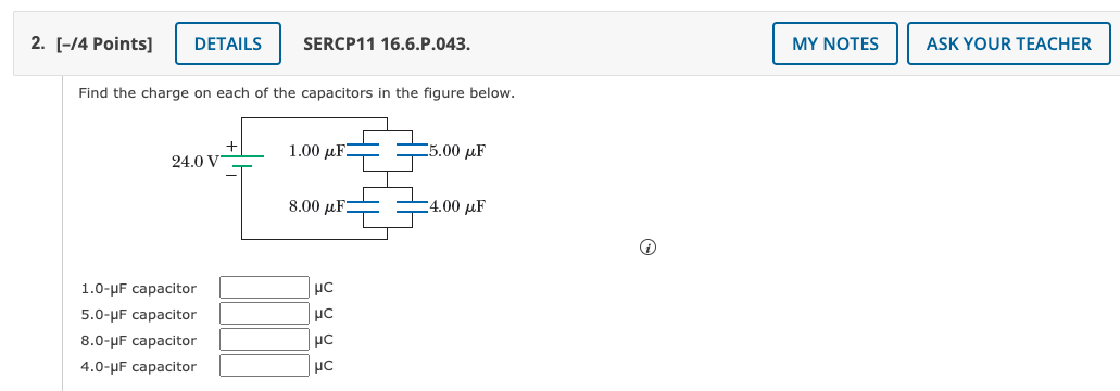 Solved Find The Charge On Each Of The Capacitors In The | Chegg.com