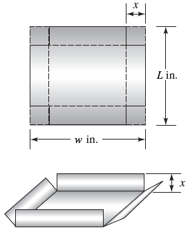 Solved The open tray shown in the illustration is to be | Chegg.com