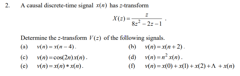 Solved A Discrete Time Signal X N Has Z Transform X Z Chegg Com