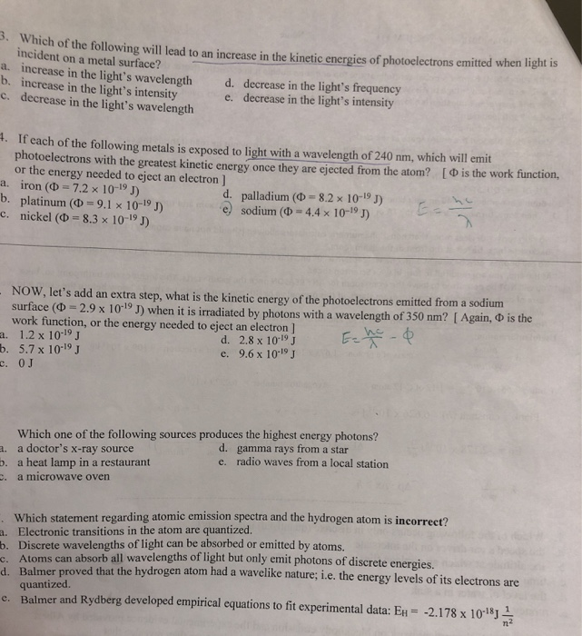 Solved 3. Which of the following will lead to an increase in | Chegg.com