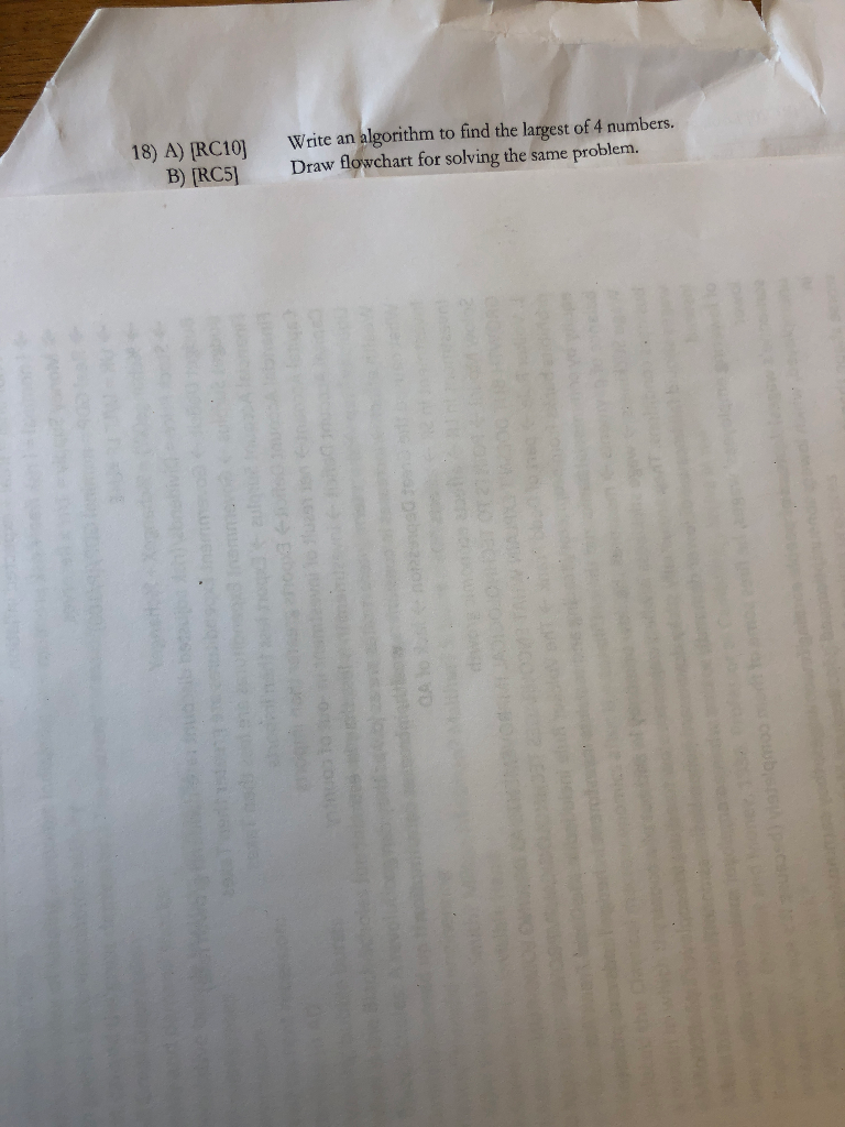 Solved 18) A) RC10 B)[RC51 Write an algorithm to find the | Chegg.com