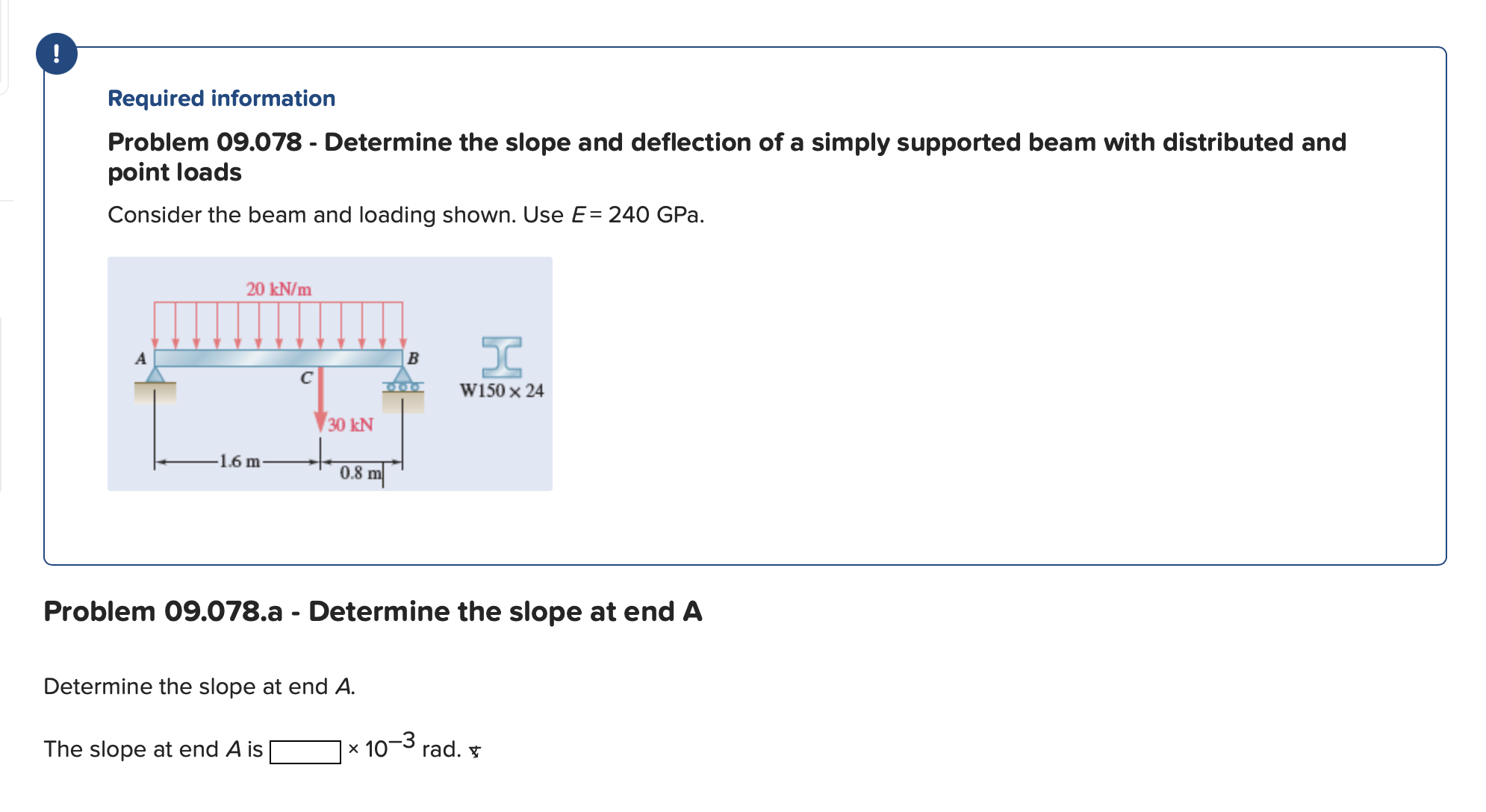 Solved Problem 09.078 - Determine The Slope And Deflection | Chegg.com