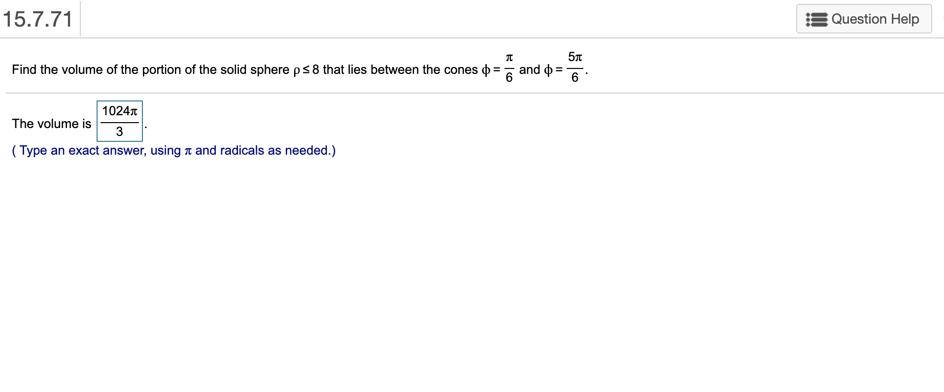 Solved 15.7.65 Question Help Find the volume of the solid | Chegg.com