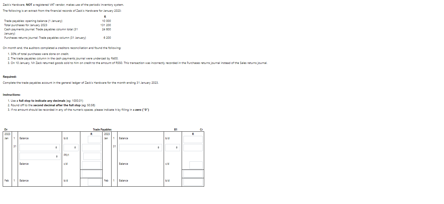 Zack's Hardware, NOT a registered VAT vendor, makes