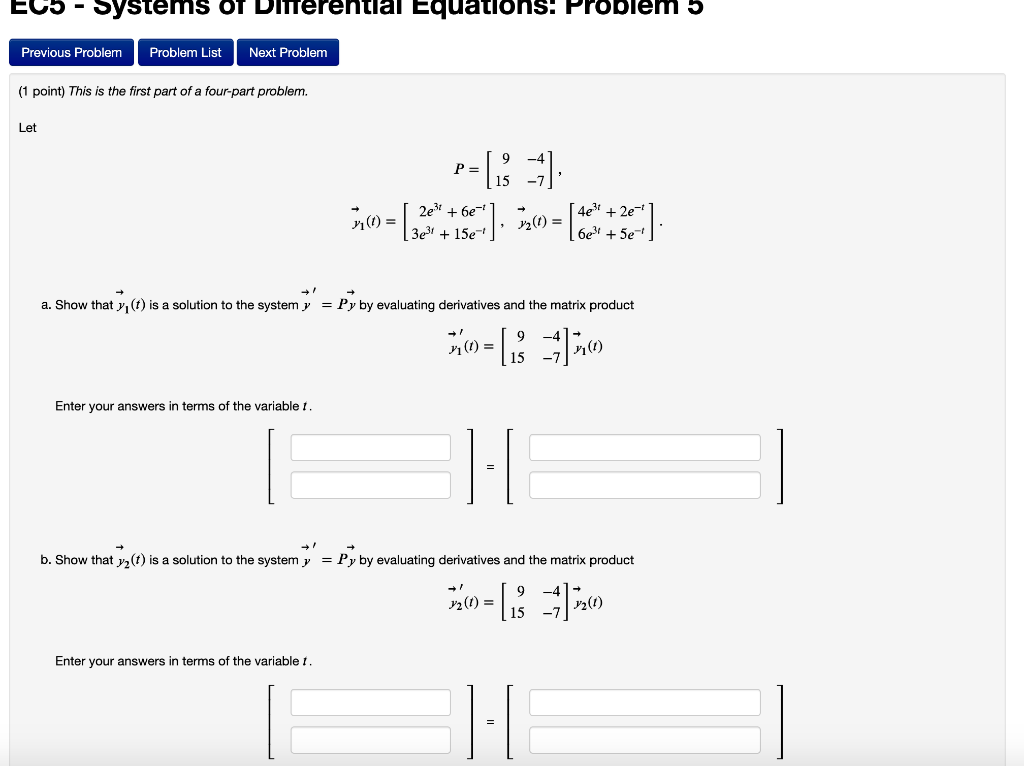 Solved (1 Point) This Is The First Part Of A Four-part | Chegg.com