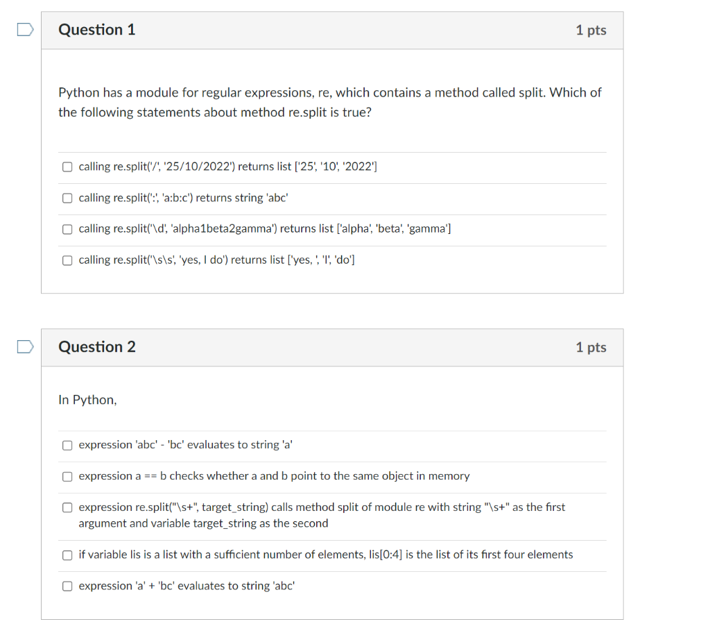 Solved Python has a module for regular expressions, re, | Chegg.com