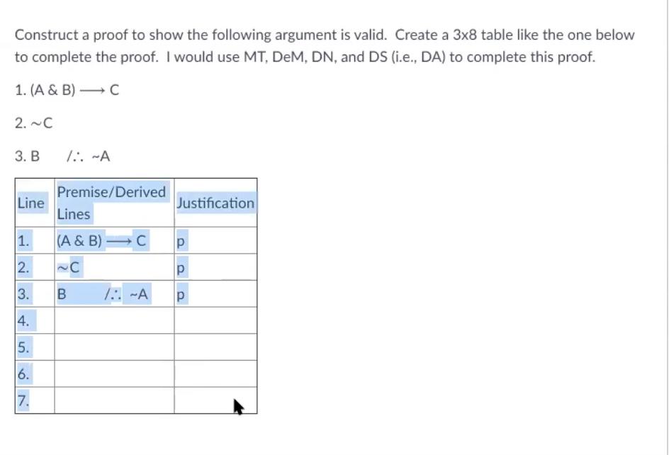Solved Construct a proof to show the following argument is | Chegg.com