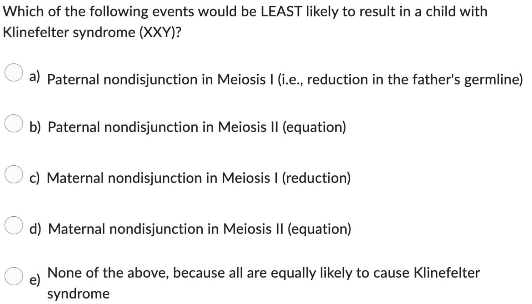 Solved text below: Which of the following events would | Chegg.com