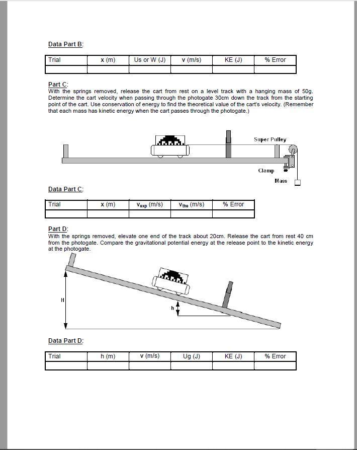 Conservation Of Energy Data Studio Objective To V Chegg Com