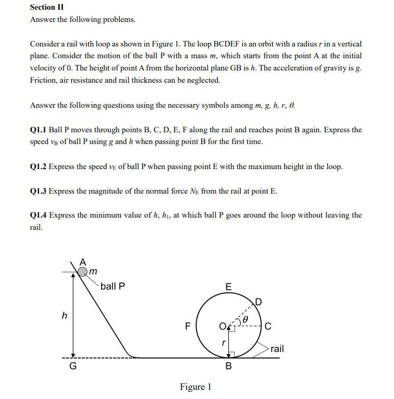 Solved Section II Answer the following problems. Consider a | Chegg.com