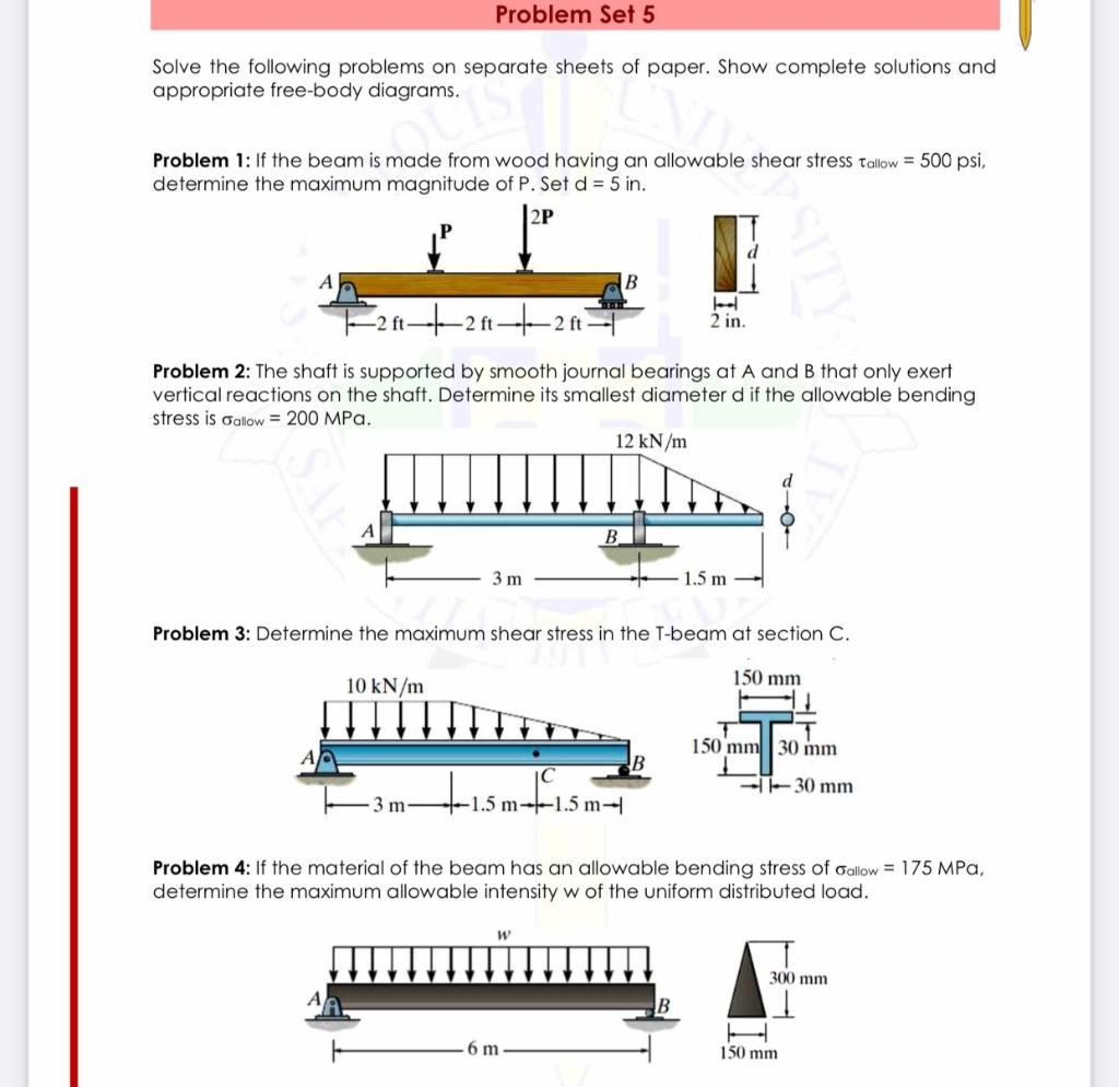 Solved Problem Set 5 Solve the following problems on | Chegg.com