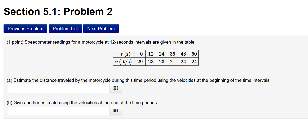Solved Section 5.1: Problem 2 Previous Problem Problem List | Chegg.com