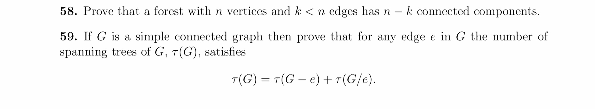Solved 58. Prove that a forest with n vertices and k | Chegg.com