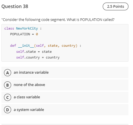 Solved Question 38 "Consider the following code segment. | Chegg.com